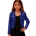 thumbnail image 5 of XQYLOS Girls Sparkly Lightweight Cardigan – School Cardigan Long Sleeve Cropped Open Front Solid Color Loungewear Thin Coat 413 Years, 5 of 8