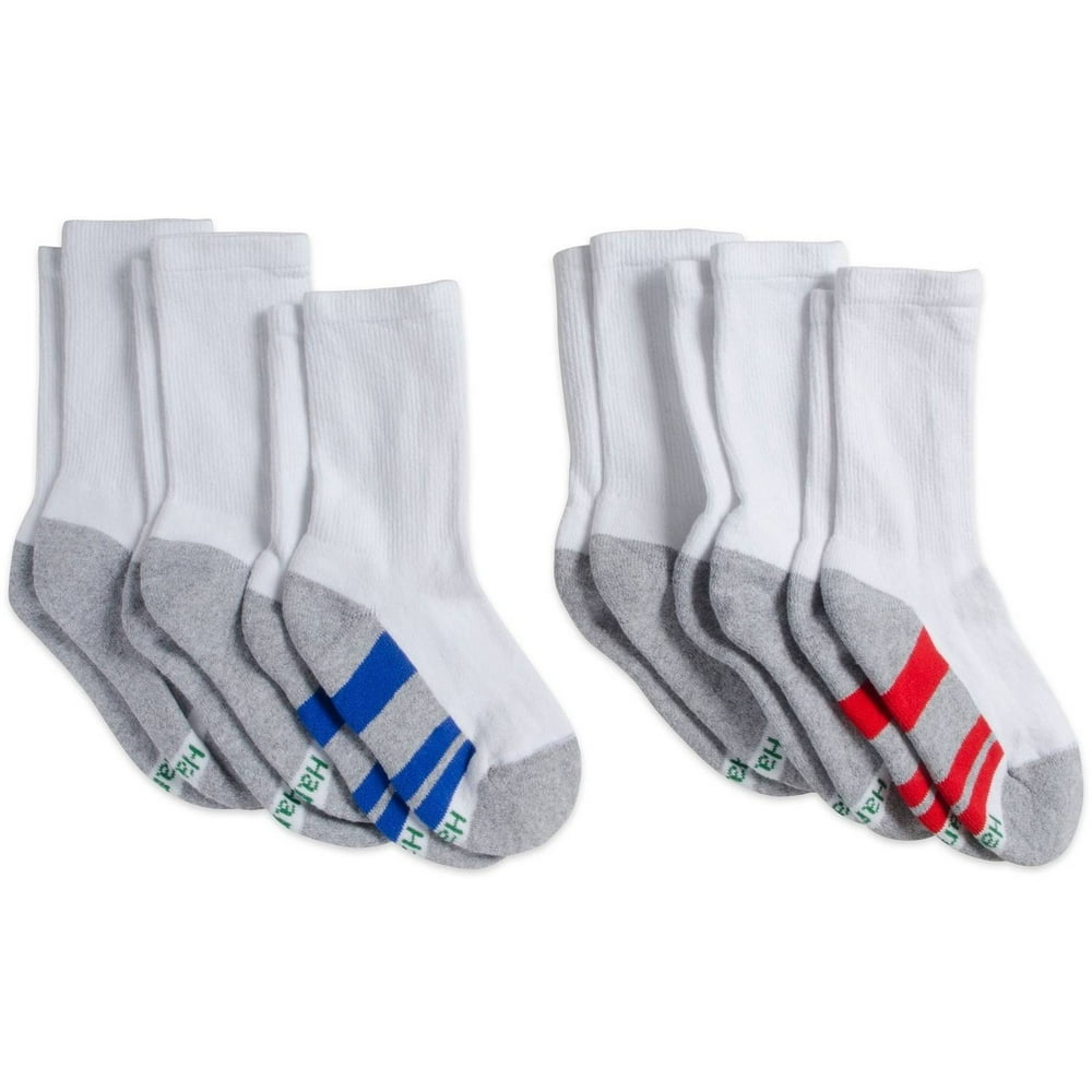 Hanes Hanes Boys Socks, 6 Pack Crew Socks Sizes S L