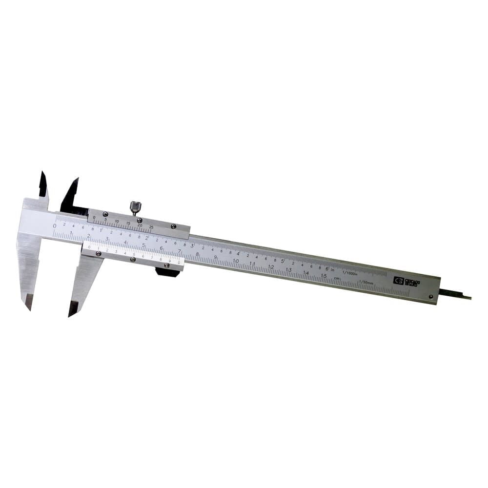 Chicago Brand 6 Inch Clear Dual Scale Lockable Jaws Vernier Caliper