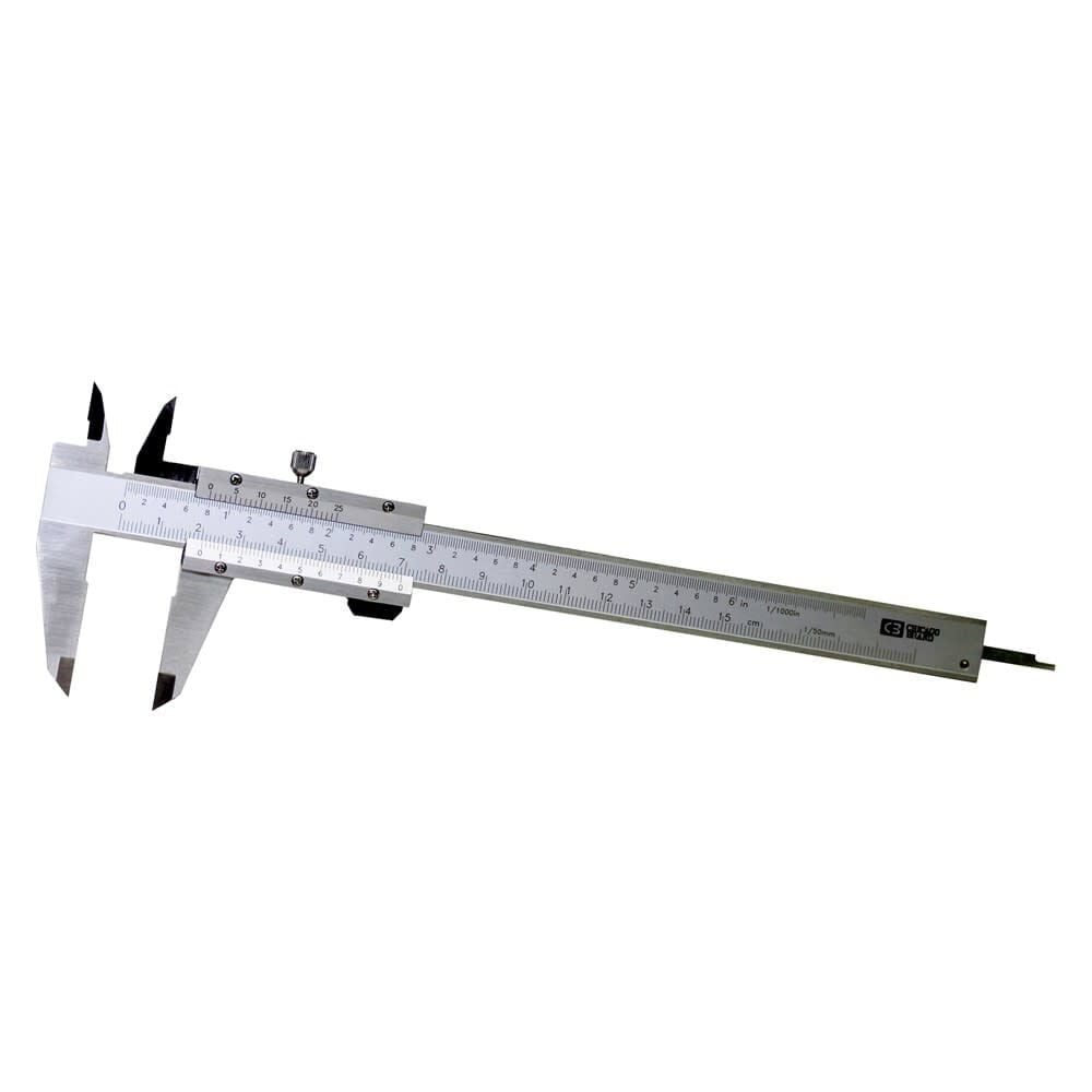 Chicago Brand 6 Inch Clear Dual Scale Lockable Jaws Vernier Caliper