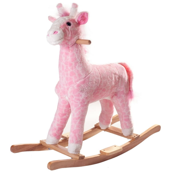 Penny the Pink Giraffe Plush Rocking Horse Animal Ride On Toy by Happy