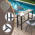 thumbnail image 5 of Vicllax Patio Rectangle Bar Table Metal Modern Style for Porch Garden (45.3"Lx13.8"Wx37.4"H), 5 of 6