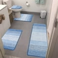 thumbnail image 3 of Ileading Traditional 4 Piece Microfiber Washable Bathroom Rug Set, Light Blue, 3 of 11
