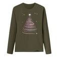 thumbnail image 4 of Uootdi Christmas Sweatshirts for Women Gift Christmas Trees Snowflake Snowman Reindeer Sequined Print Blouse Long Sleeve T Shi rts for Women, 4 of 5