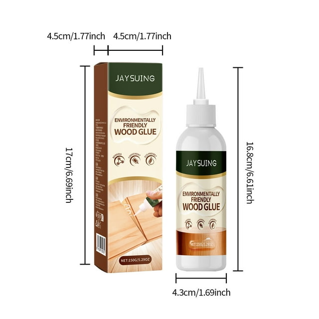 as show Environmentally Friendly Wood Glue For Wood Repair Bonding Furniture Edges Peeling Multi Purpose Adhesive For Diy Woodworking Projects Home Repair Non Toxic Formula 150Ml Bottle