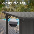 thumbnail image 3 of Gotland 10x10 FT Hardtop BBQ Gazebo with Iron Slanted Roof, Side Shelves & Extended Countertop, Durable Grill Shelter for Patios, Decks, and Backyard Cooking - Metallic Gray, 3 of 9