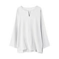 thumbnail image 1 of Timegard Mens Shirts Notched V Neck Drop Shoulder Long Sleeve Loose Lightweight Casual Side Split Tops, 1 of 3