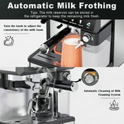 Bluebow All-in-One Espresso Machine with Grinder, 20-Bar Automatic Coffee Maker, Built-in Milk Frother for Latte & Cappuccino, Single/Double Shot