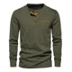 thumbnail image 1 of Camisa Henley De Pana De Casual, Playera Delgada De Manga La, 1 of 8