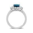 thumbnail image 3 of 2.50 Carat (Ctw) London Blue Topaz Ring in 14K White Gold with Diamonds for Women, 3 of 6