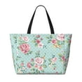 thumbnail image 2 of Sigee Vintage Floral Print Extra Large Waterproof Beach Travel Bag with Zipper - Durable and Versatile for Vacation, Gym, and Daily Use, 2 of 7