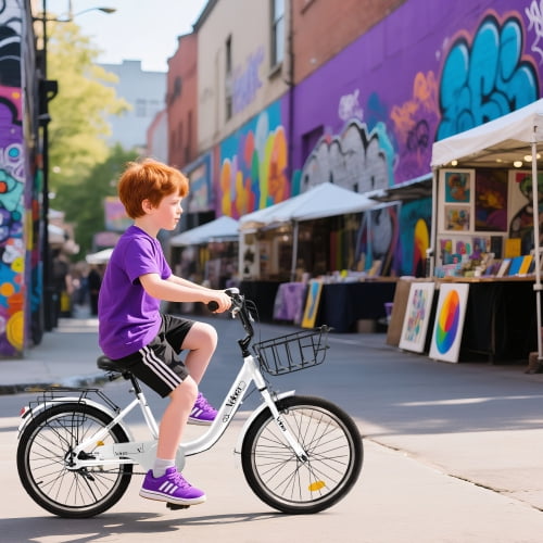 Tyethy 20" Princess Kids Girls Bike for 5-10 Years Old Child, Single Speed Steel Frame Bicycle with V-Brake, Fits Riders 4'1" - 4'8", White