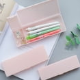 thumbnail image 5 of tooloflife Frosted Pencil Box Pencil Case Suitable for Pens Pencils Erasers Half Transparent Pink M, 5 of 7