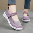 thumbnail image 2 of Miluxas Women's Flats Shoes Ballet Flats Fashion Knit Mesh Breathable Round Toe Comfortable Magic Tape Flats Dressy Shoes Purple 7(39), 2 of 8