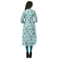 thumbnail image 6 of Moomaya Printed Straight Hem Kurta Tunic For Women Mandarin Collar Kurti Summer Wear, 6 of 7