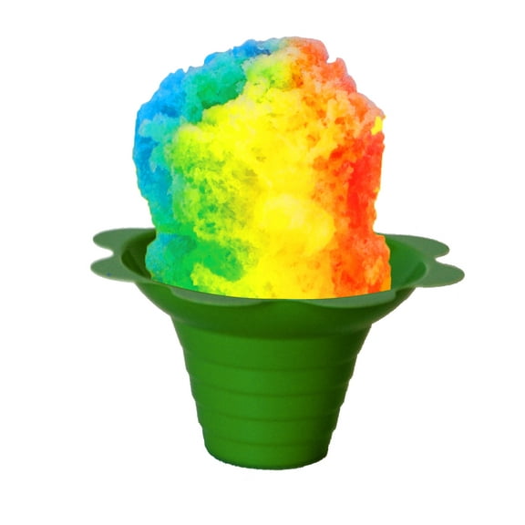 Hypothermias Shaved Ice Snow Cone Flower Cups - 1000 Count (Small)-Green