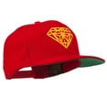 thumbnail image 5 of Diamond Outline Embroidered Snapback Flat Bill Cap - Red OSFM, 5 of 5