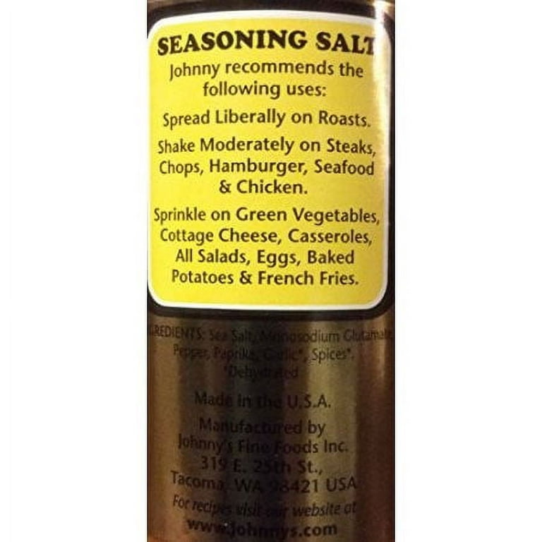  Johnny's Seasoning Salt, 8.5 oz (Pack of 6) : Grocery &  Gourmet Food