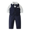 thumbnail image 7 of Kiijoy Newborn Boys Formal Suit Long Sleeve Bodysuit Waistcoat Pants Bow-Tie 4Pcs Set, Sizes 0-3M, 7 of 7