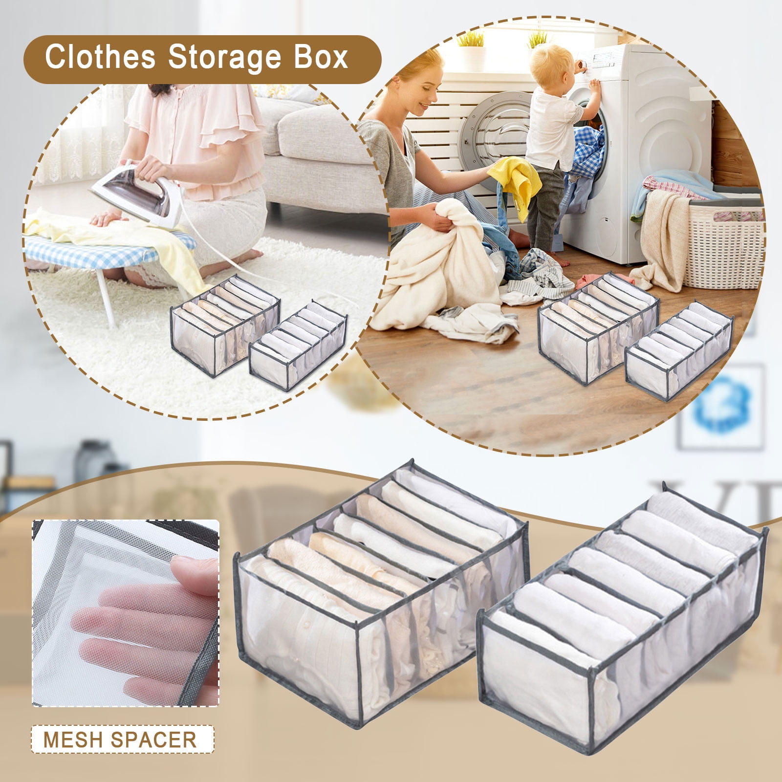 Closet Organizers And Storage Mesh Clothes Storage Box Trouser