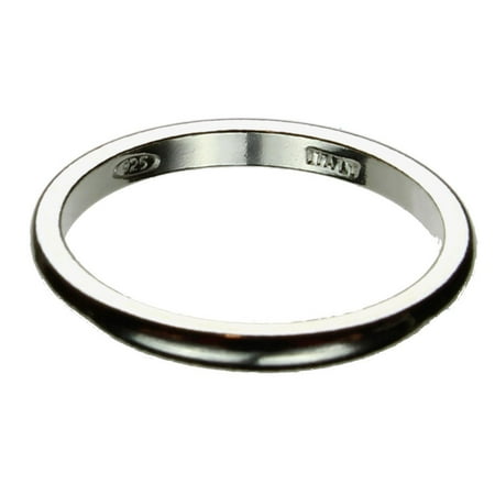 2mm domed thin sterling italian italy ring band silver