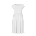 thumbnail image 5 of QUNYINEY Women's Dresses Midi Summer White Short Sleeve Peplum Dress A-Line Flowy Crew Neck Relaxed Fit Dresses, 5 of 6