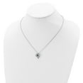 thumbnail image 3 of Auriga Fine Jewelry 925 Sterling Silver Brilliant-cut Green Glass and White CZ Four Leaf Clover Necklace for Women 18", 3 of 4