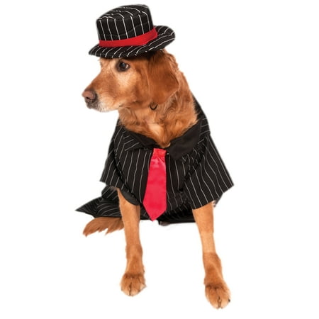 1920's Mobster Gangster Big Dog Pet Pinstripe Suit Halloween
