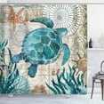thumbnail image 4 of FMSHPON Ocean Turtle 4 Piece Bathroom Set Shower Curtain Bath Rug Contour Mat and Toilet Lid Cover, 4 of 8