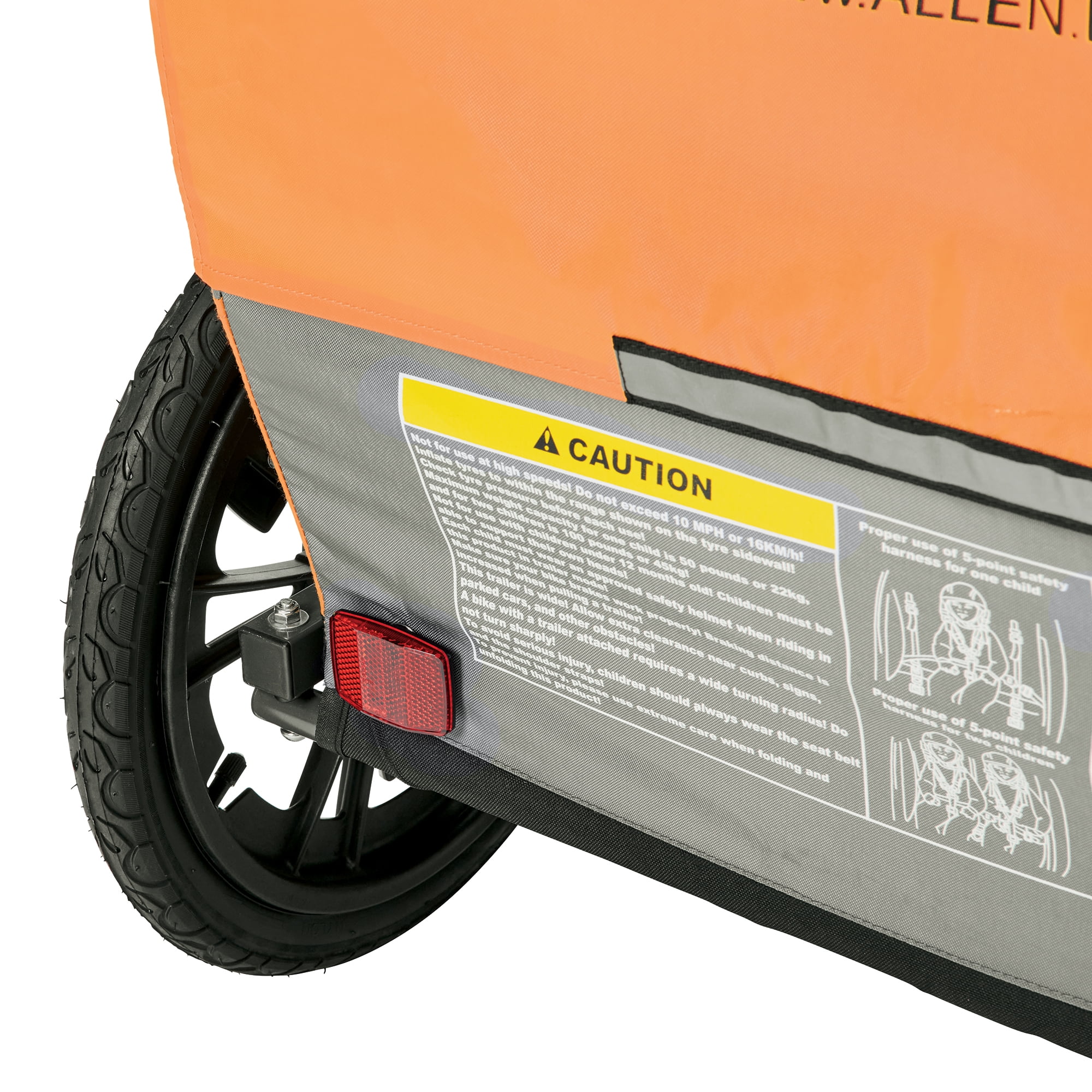 Allen Sports Hi-Viz 2-Child Bicycle Trailer, Model ET2-O