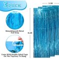 thumbnail image 2 of wqlpp-3 Pack Rideaux de Fond à Franges Rétro Bleu 3.3 x 8.2 Pieds, Décorations de Fête à Franges, Fond à Franges, Scintillant pour Fête à Thème Rétro, 2 of 4
