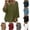 Style3-Army Green oversized tshirts for women, variant on Mceream Plus Size Tshirts for Women Loose Fit Cotton Linen Oversized 3/4 Sleeve Tops Crew Neck Double Layered Ribbed Knit Solid Color Casual Loose Tee Blouses Summer Outfits Clothes Army Green XXXXL