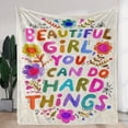 thumbnail image 2 of 1pc Warm And Soft Flannel Blanket With English Slogan Print - Perfect For Bed, Sofa, And Camping, 2 of 5