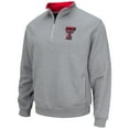 thumbnail image 2 of Men's Colosseum Heathered Gray Texas Tech Red Raiders Tortugas Team Logo Quarter-Zip Jacket, 2 of 3