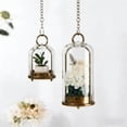 thumbnail image 1 of Candle Holder 5" & 4" Metal In Antique Brass With Handmade Thick, Heavy & Sturdy Glass Dome, 1 of 5