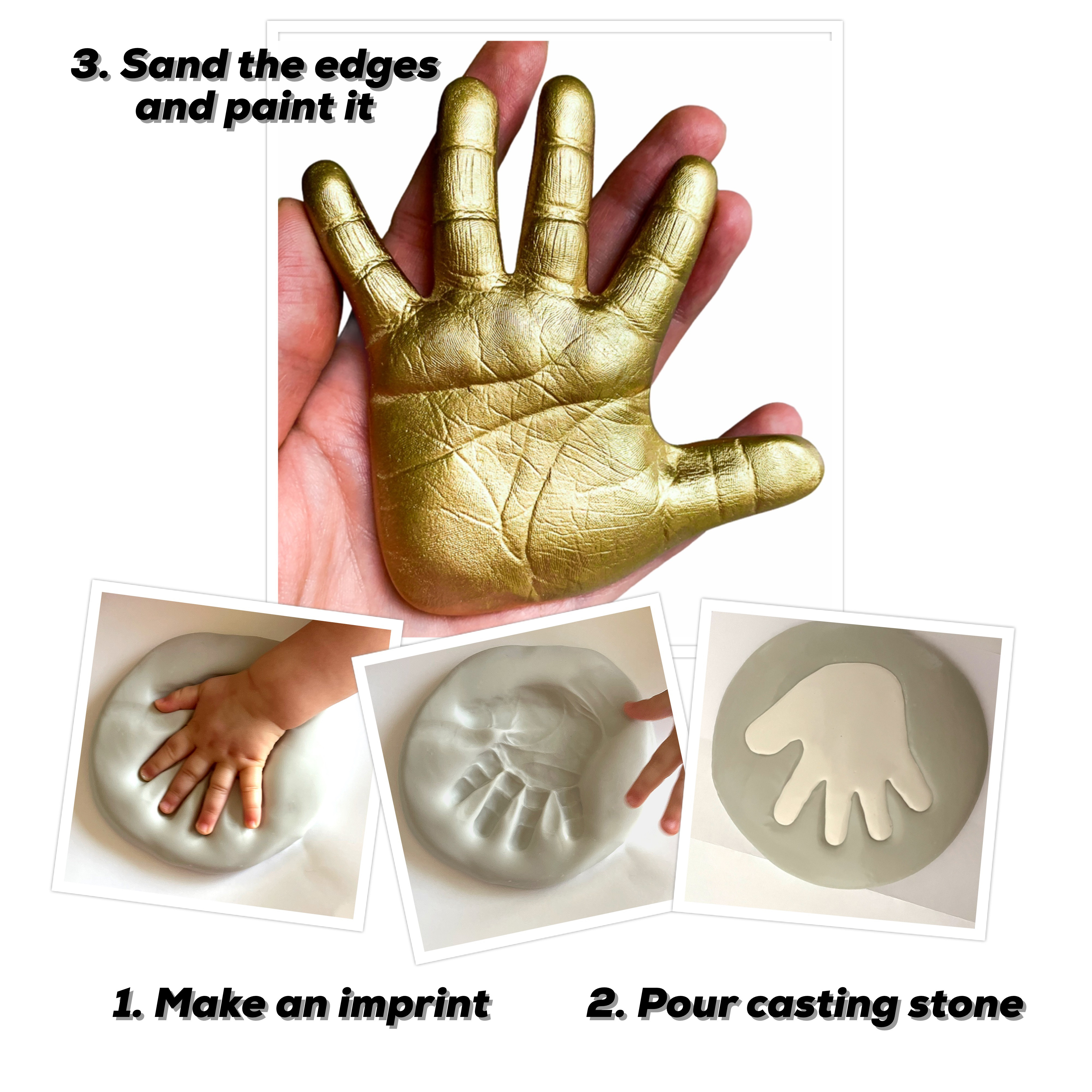 Sweet Memories Baby Hands and Feet Casting kit for Babies 0-9 Months, Makes 2-8 Casts - DIY Hand and Footprint Keepsake, Infant Imprints, New mom Baby Shower Christmas Gift