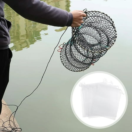 KALLORY 10 Pcs Bait Net Bag Bait Bag Fishing Net Bag 20.00X16.00X0.01CM White