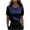 Navy, variant on Wo-Fusoul Summer Top for Women, Solid Color Casual Round Neck Short Sleeve Shirt with Pearl Accents, Office Wear Blouse in Army Green