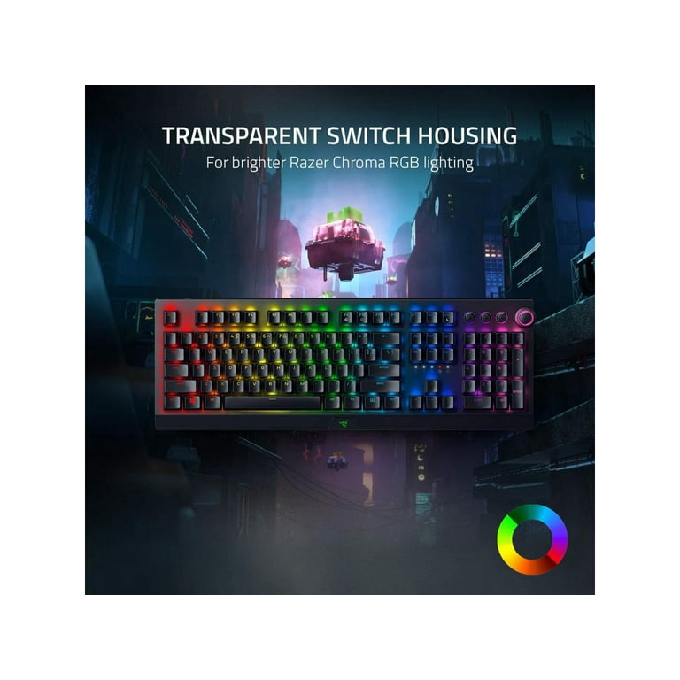  Razer BlackWidow V3 Pro Mechanical Wireless Gaming Keyboard:  Green Mechanical Switches - Tactile & Clicky - Chroma RGB Lighting -  Doubleshot ABS Keycaps - Transparent Switch Housing - Bluetooth/2.4GHz :  Video Games