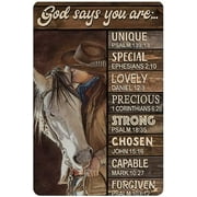 Armed Forces Day Retro Vintage Metal Sign Pallet God Says You Are Cowgirl Reproduction Metal Tin Sign Wall Decor For Cafe Bar Pub Home 8x12inch Aluminum Sign For Home Coffee Wall Decor