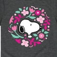 thumbnail image 3 of Peanuts - Snoopy Valentine Floral Circle  - Toddler And Youth Short Sleeve Graphic T-Shirt, 3 of 6