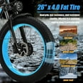 thumbnail image 4 of KETELES Electric Bike for Adults , AWD Ebike Dual Motor, 26'' Fat Tire Mountain Ebikes with 48V 23AH Battery Front suspension ​​Electric Bicycle, 21 Speed Dirt Bikes UL 2849., 4 of 7