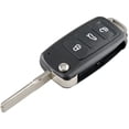 thumbnail image 4 of 2 Pack 3 Button Replacement Key Fob Shell for Volkswagen Beetle Golf Passat Tiguan for Skoda No Battery, 4 of 11