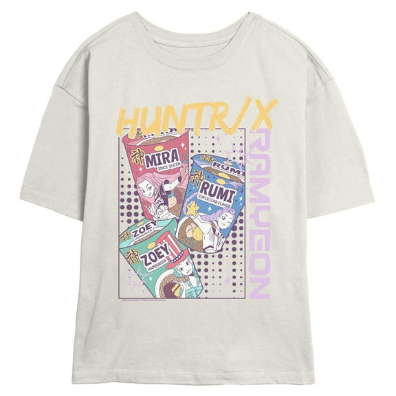 Juniors KPop Demon Hunters Huntrix Trio Instant Ramyeon T Shirt