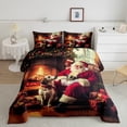 thumbnail image 2 of jejeloiu Santa Claus Queen Comforter Set,Merry Christmas Bedding Sets,Happy New Year Bedding Comforter Set For Men Women,Breathable Home Decor Reversible,3-Piece, 2 of 8
