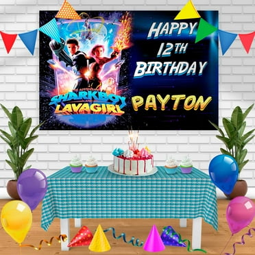 shark lavagirl Birthday Banner Personalized Party Backdrop Decoration 60 x 44 Inches