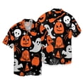 thumbnail image 2 of Camisa hawaiana de Halloween para hombre, ropa informal con estampado floral de manga corta, ropa de calle grande, botones 3D, camisetas de playa, camisas de verano de talla grande para hombre, 2 of 5