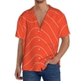 thumbnail image 1 of Balery Salmon Fish Meat Camisa Casual de Manga Corta con Botones para Hombre, Texturizada, Estilo Cubano, para Playa, Verano-XX-Large, 1 of 5