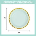 thumbnail image 2 of 20Pcs Pastel Scalloped Paper Plates 9inch Disposable Macaron Party Plates with Gold Edge Dinner Plates Pastel Rainbow Dessert Plates for Wedding Birthday Baby Shower Party Supplies, Green, 2 of 6