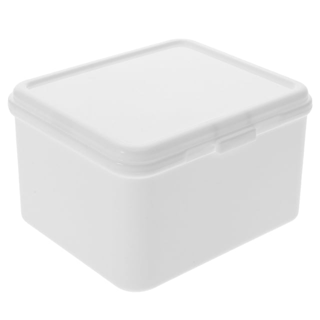 BRIGHTFUFU 1Set Playing Card Box with Hinged Lid Design for Trading Card Holder White Plastic Material 3.74X3.15X2.36In